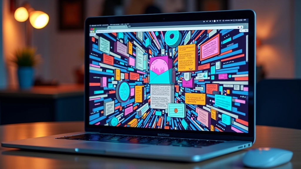 Schermo che mostra un sito web con animazioni caotiche e effetti visivi in eccesso